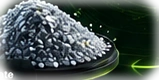 Pile of recycled plastic granules